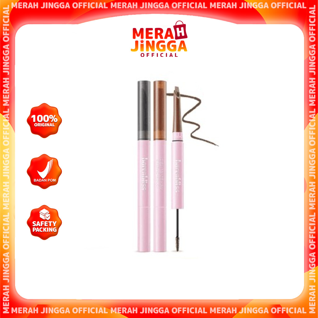 BNB barenbliss Make Me Plushy Eyebrow Duo 2-in-1 Pensil Alis & Browcara 24H / Merah Jingga Official