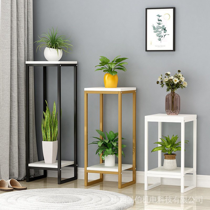 Flower Shelf 2 Tier Square Plant Rack Flower Pot Stand Plant Pot Rack ...
