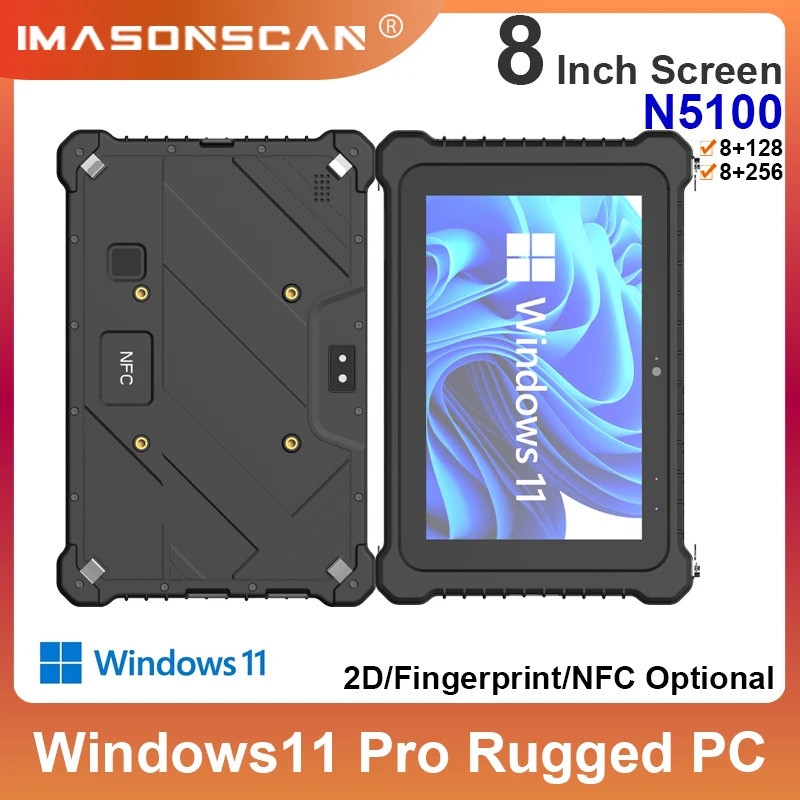 8 Inch Windows 11 Pro N5100 Rugged Tablet 4G LTE GPS 8GB RAM/256 GB ROM ...