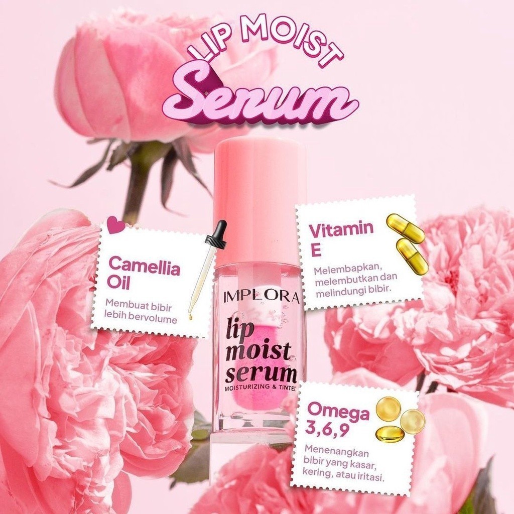 Implora Lip Moist Essence - Pelembab Bibir / Merah Jingga Official - Gambar 3
