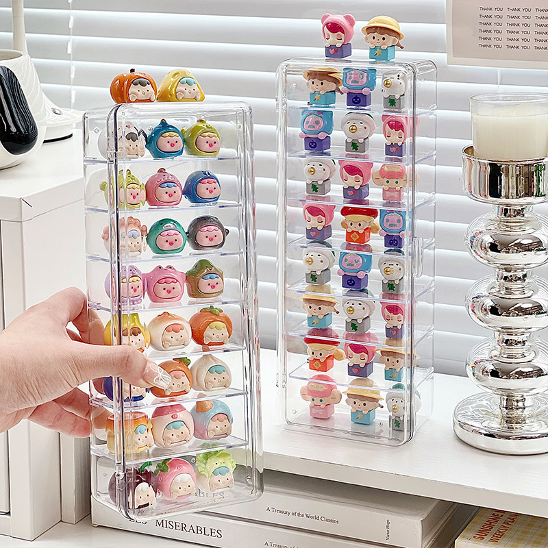 LORDWEY transparent display box POP MART blind box storage rack doll ...