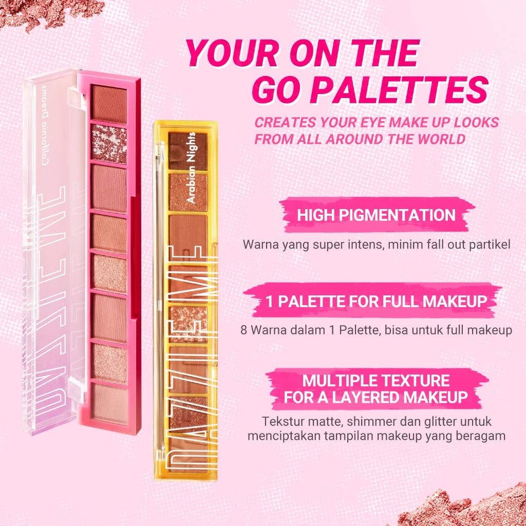 Dazzle Me The World Traveler Eyeshadow Palette / Merah Jingga Official - Gambar 3