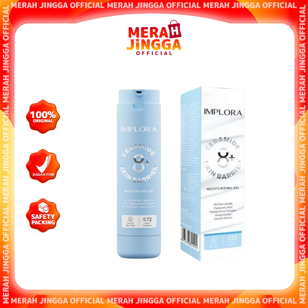Implora 8+ Ceramide Skinbarrier Moisturizing Gel / Merah Jingga Official