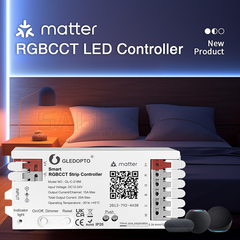 Smart APP Voice Control Matter Over WiFi LED Strip Light Controller ...