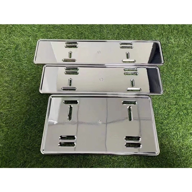 DACD Universal PLASTIC ABS SILVER CHROME & CARBON Car NUMBER PLATE ...