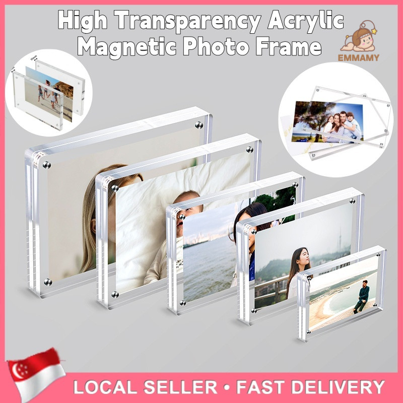 SG EmmAmy® High Transparency Acrylic Magnetic Photo Frame Desktop ...