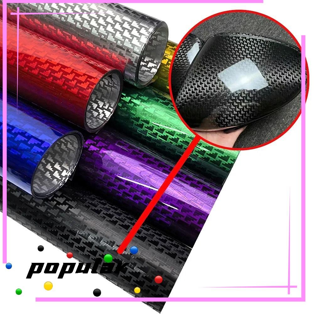 POPULAR Carbon Fiber Vinyl Film, Effect 50x30CM 152x10CM Motorcycle ...