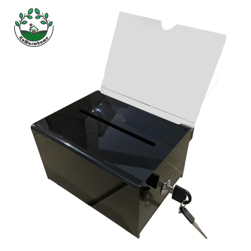 [Whcart] Acrylic Donation Case Ballot Box Transparent Lockable Charity ...