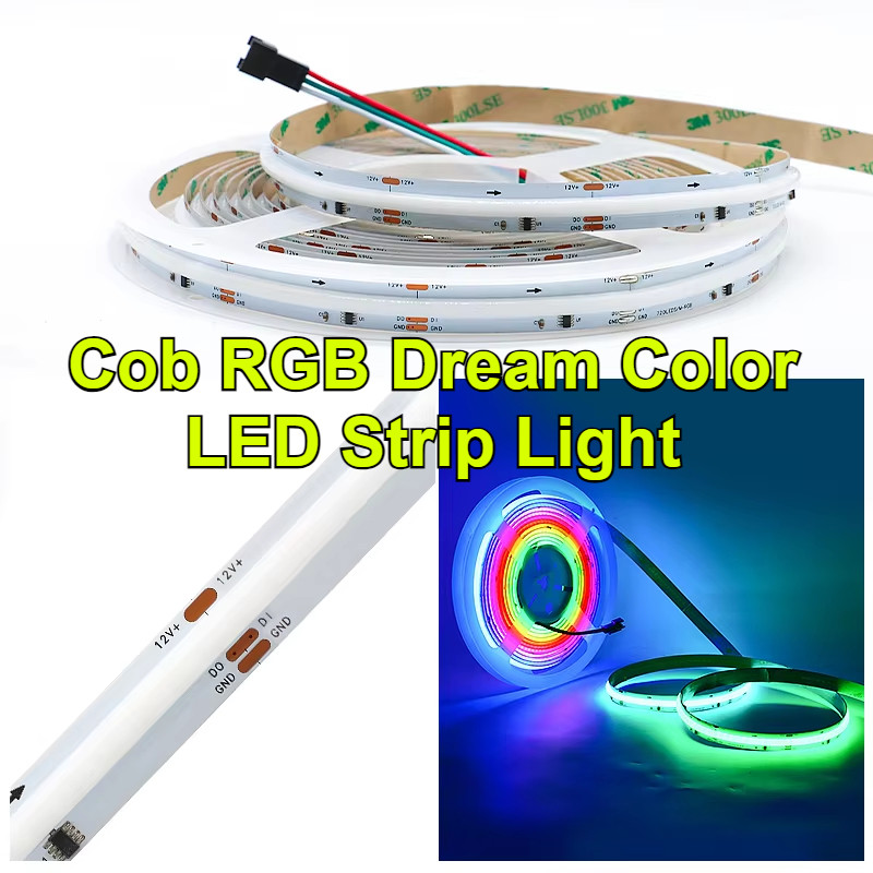 DC12V/24V Home Decor 5M Cob Strip 720Leds/M Cob Pixel Dream Color Strip ...