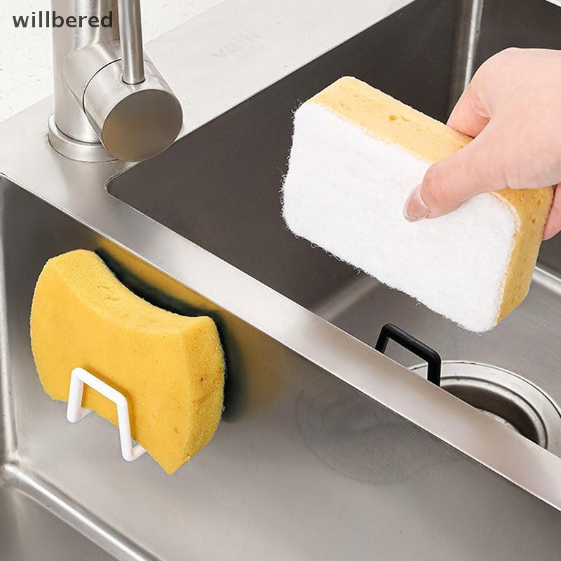 willbered Kitchen Sponges Holder Rack Stainless Steel Adhesive Sink ...