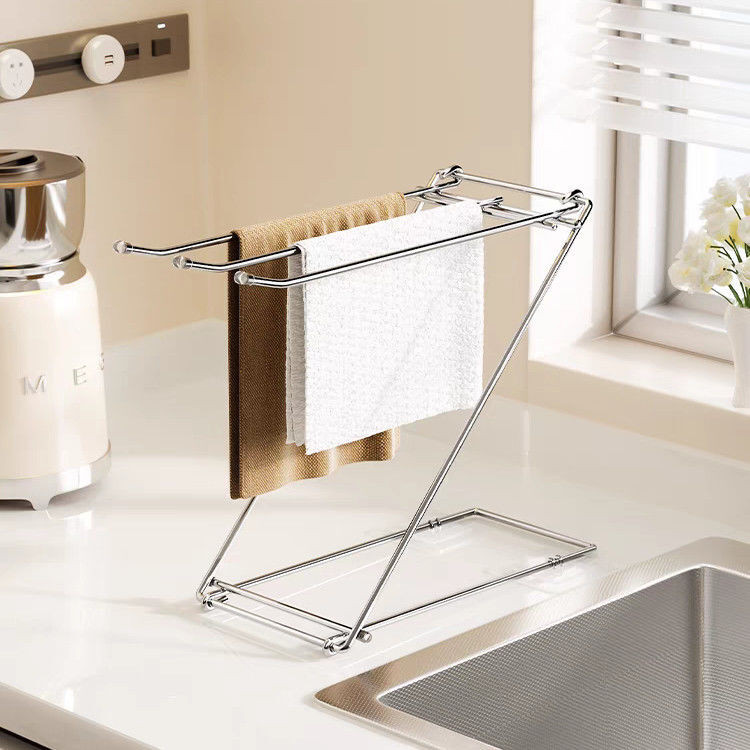 Stainless Steel Kitchen Towel Rack Towel Holder Dishcloth Rack Dish Rag ...
