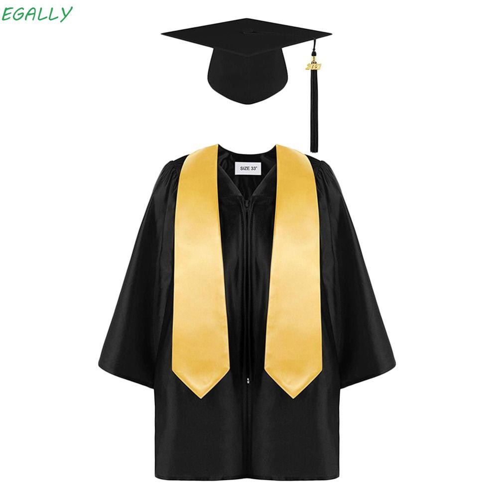 EGALLY 3Pcs/Set Children Graduation Gown Set, Honors Graduation Zipper ...