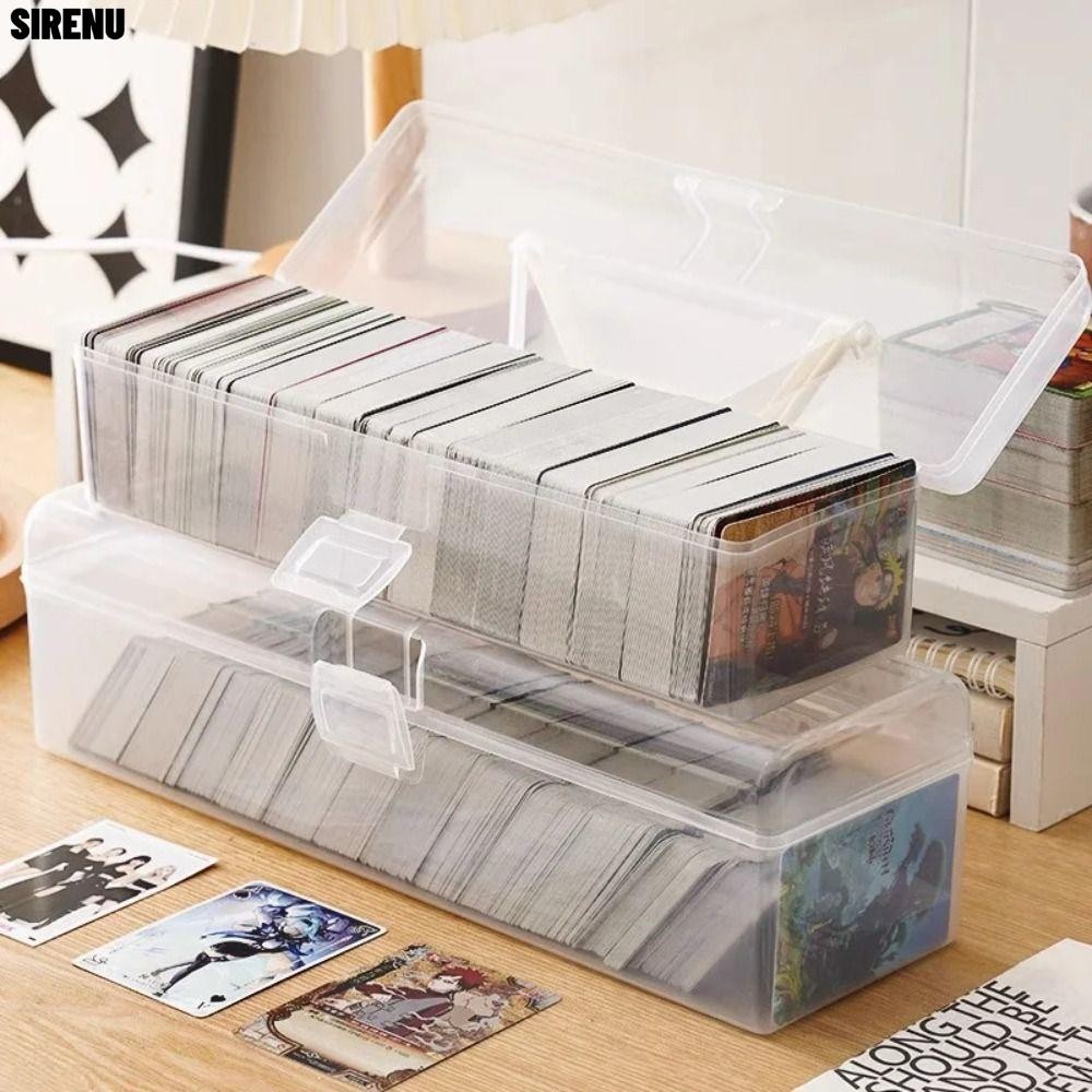 SIRENU Game Cards Storage Box, Transparent Plastic Football Stars ...