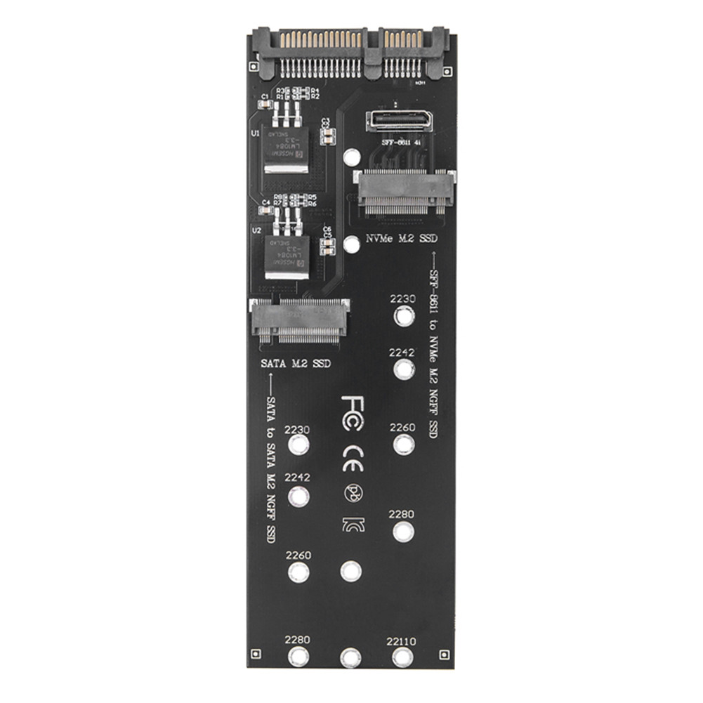 RotatingMoment SATA M.2 SSD Adapter Dual Ports Riser Adapter NVMe M.2 ...