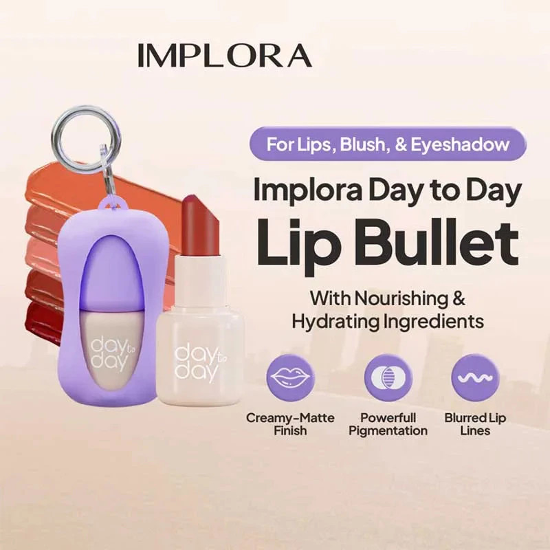 Implora Day To Day Series Lip Bullet / Merah Jingga Official - Gambar 2