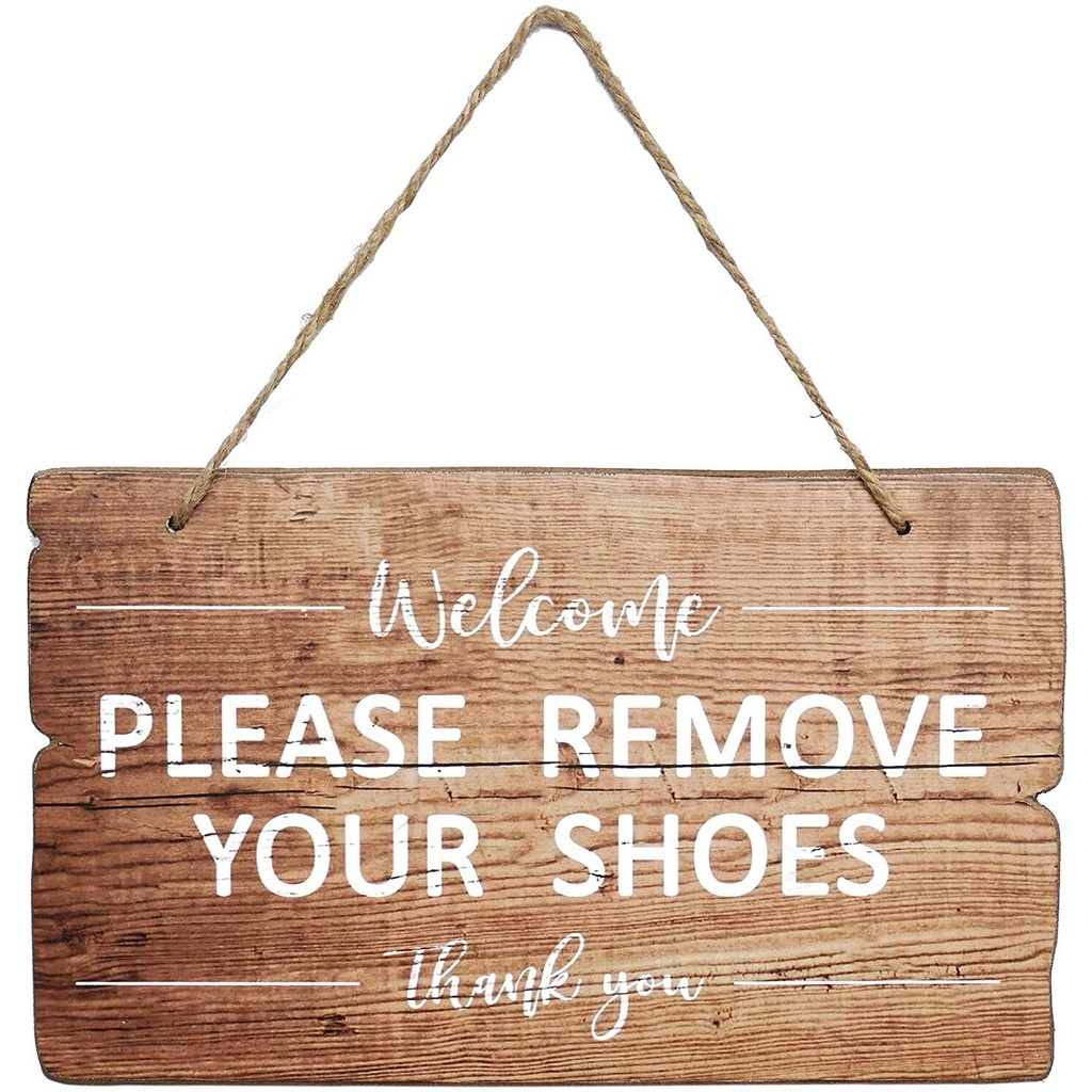 Please Remove Your Shoes Sign Wooden Shoes Off Sign Decorative Take Off ...