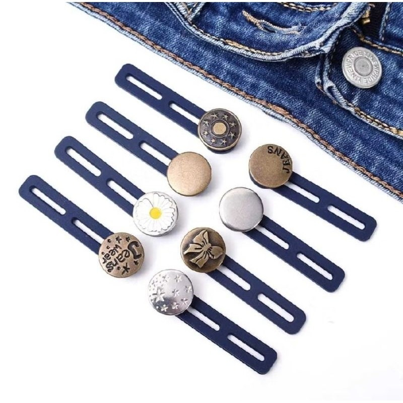 1PCS Kancing Celana Jeans Panjang Adjustable Double Extender Aksesoris Tambahan Pembesar Manset Pakaian A087 - Gambar 4