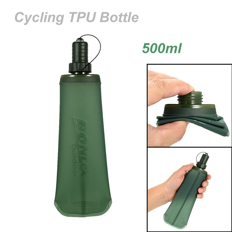 500ml TPU Outdoor Sport Bottle Folding Soft Flask Drink Water Bottle ...