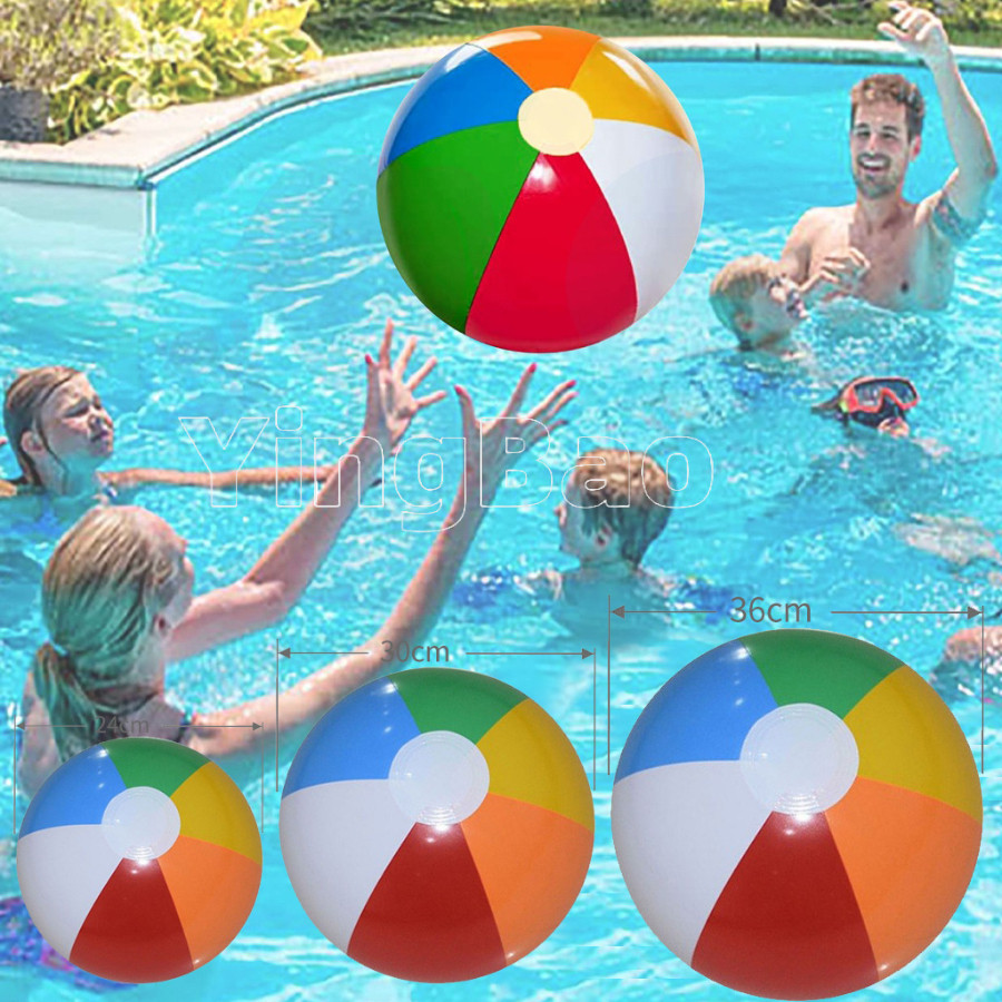 36cm Inflatable Beach Ball Summer Water Sports Kids Birthday Party Kit ...
