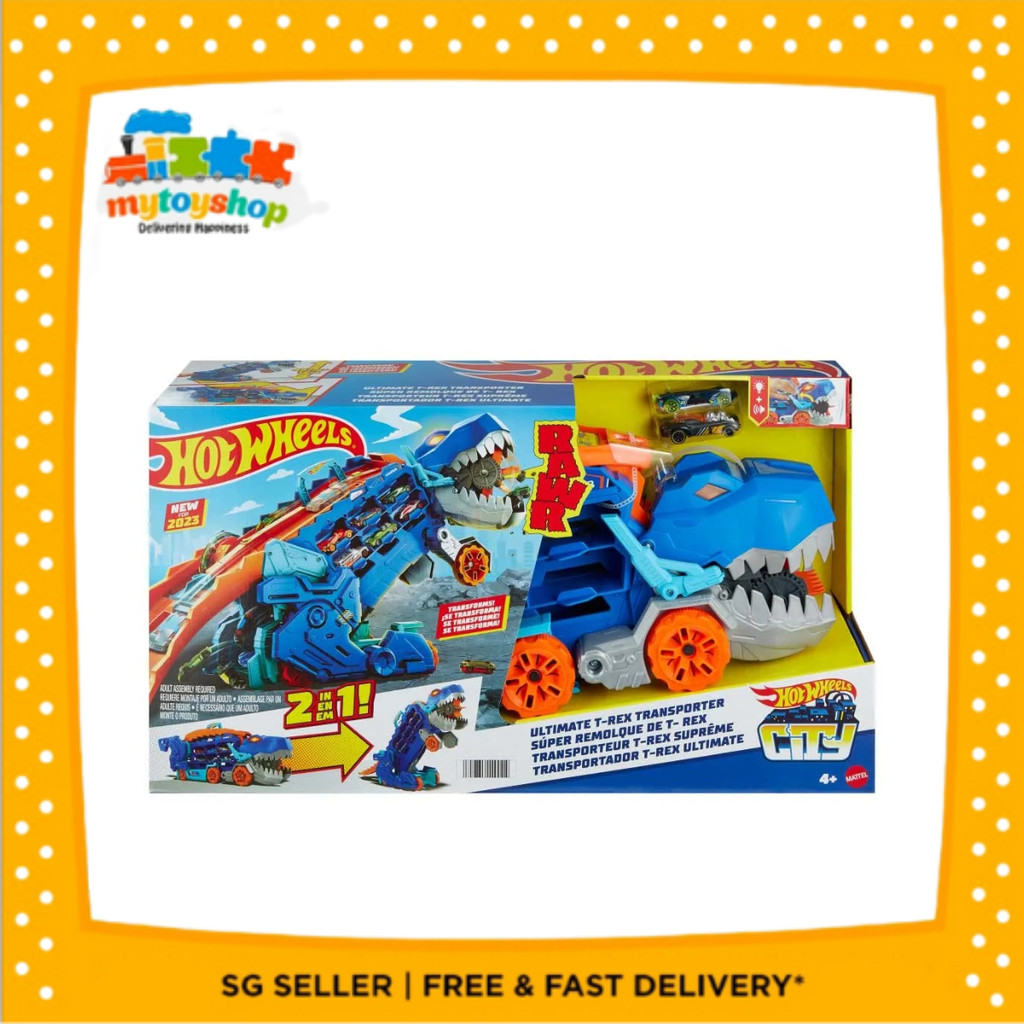 Hot Wheels City Transforming Ultimate TRex Transporter Shopee