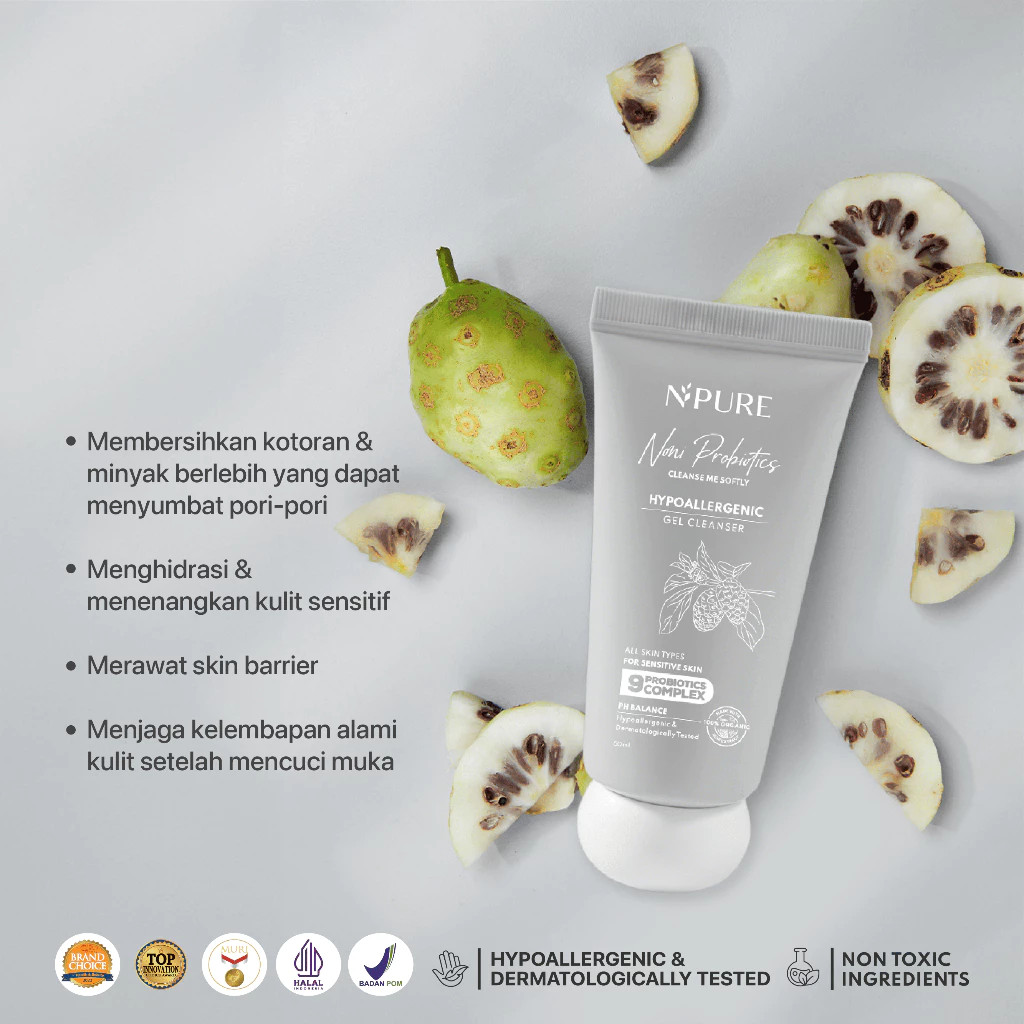 NPURE Noni Probiotics Cleanse Me Softly Gel Cleanser / Merah Jingga Official - Gambar 4