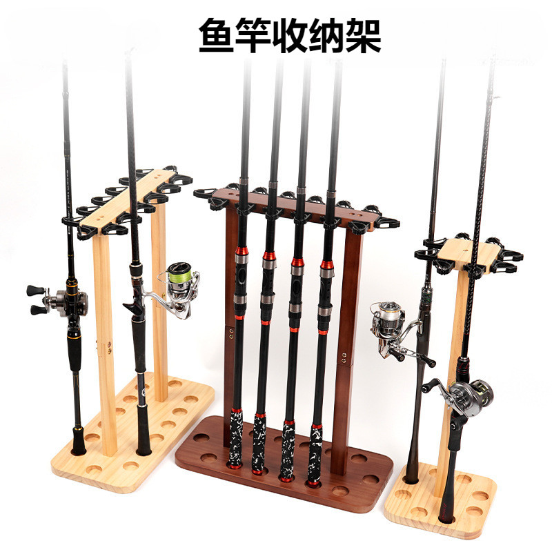 Solid Wood Fishing Rod Display Rack, 8/14-position Floor-standing ...