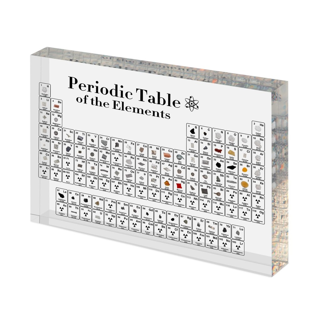 Periodic Table With Real 83 Real And Acrylic Display Stand For Science ...