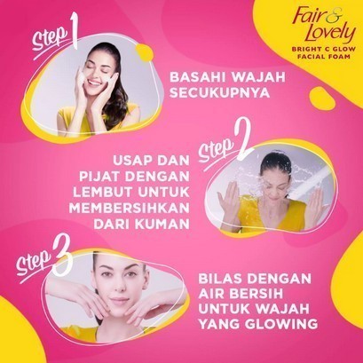 Glow & Lovely Vitamin C Bright C Glow Facial Foam 100gr / Merah Jingga Official - Gambar 4