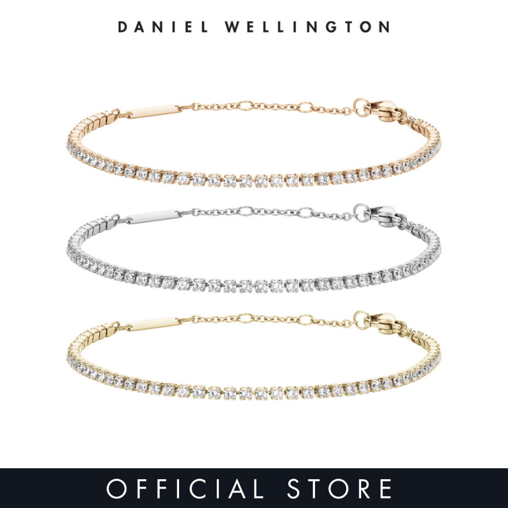Daniel Wellington Classic Tennis Bracelet Rose gold Siver Gold Unisex Chain Bracelet with crystals Couple Chain Bracelets Stainless steel Chain Bracelet for Women and Men DW Official fashion casual Sh...