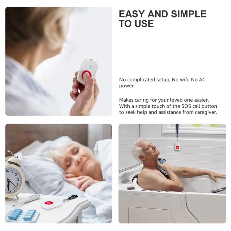 Q26 Wireless Smart Doorbell Care Doorbell Elderly Emergency Call Device ...