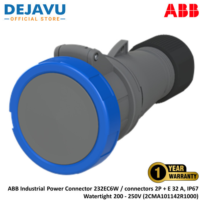 Industrial Power Connector ABB 232EC6W / connectors 2P + E 32 A, IP67 ...