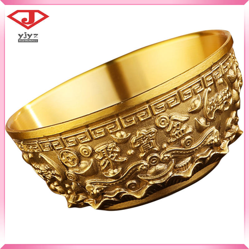 Geometric Brass Rice Feng Shui Bowl Big Gold Decor Snack Chinese ...