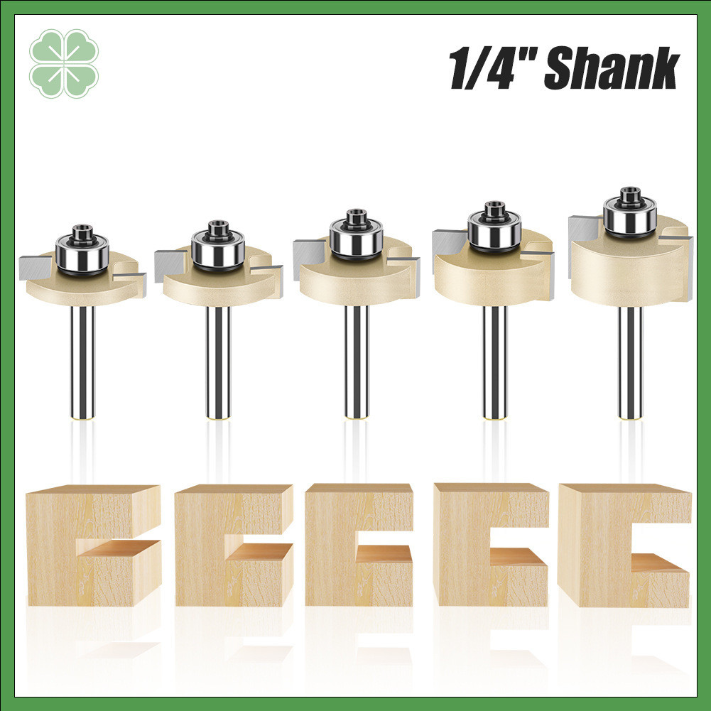 Gold Coated T-Slot Router Bit with Ball Bearing Guide, 6.35mm Shank, 3 ...