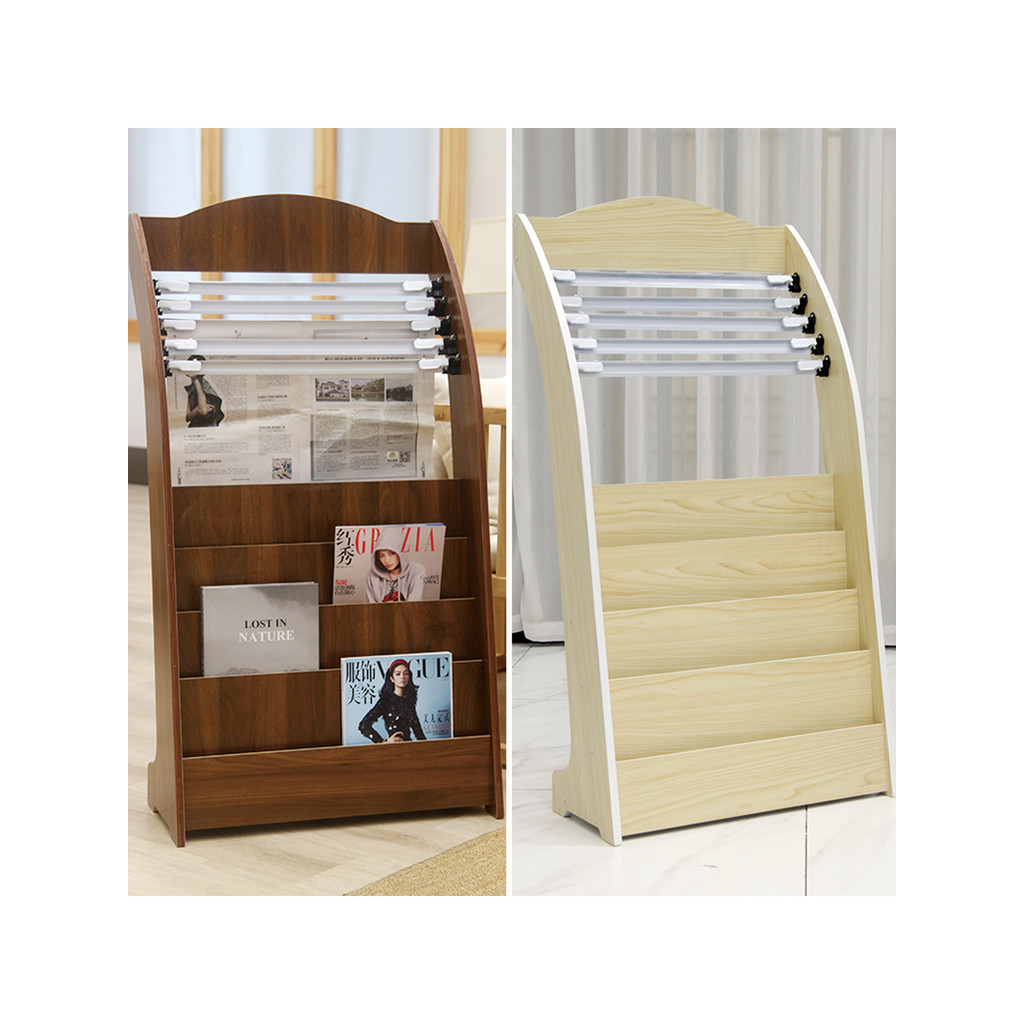 Light Color Newspaper Rack Floor Magazine Rack Standing Book Rack ...