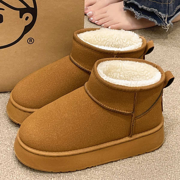 ugg boots sappun shoes Thick bottom snow boots cotton boots women's winter  2024 new fleece-lined thick tube waterproof non-slip warm northeast cotton 