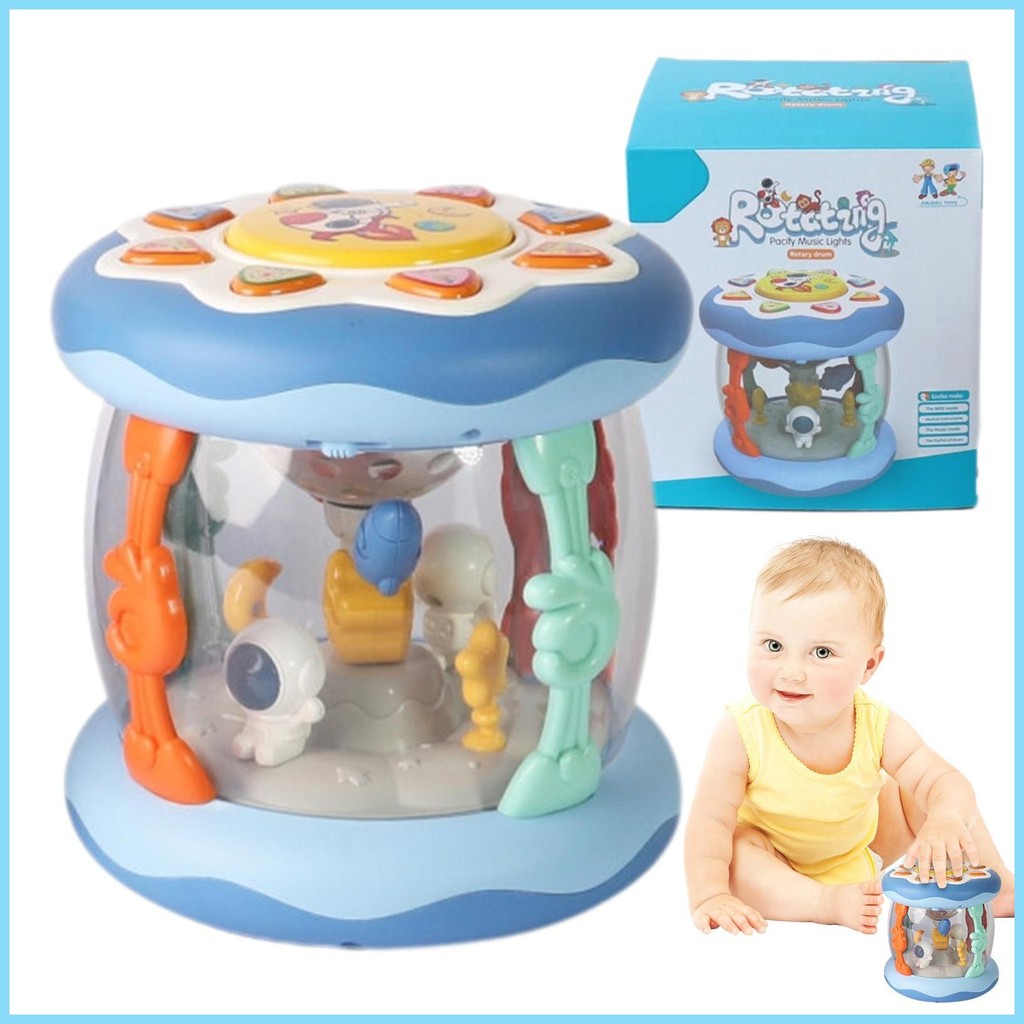 Musical Rotating Projector Cartoon Astronaut Rotating Carousel Toy with ...