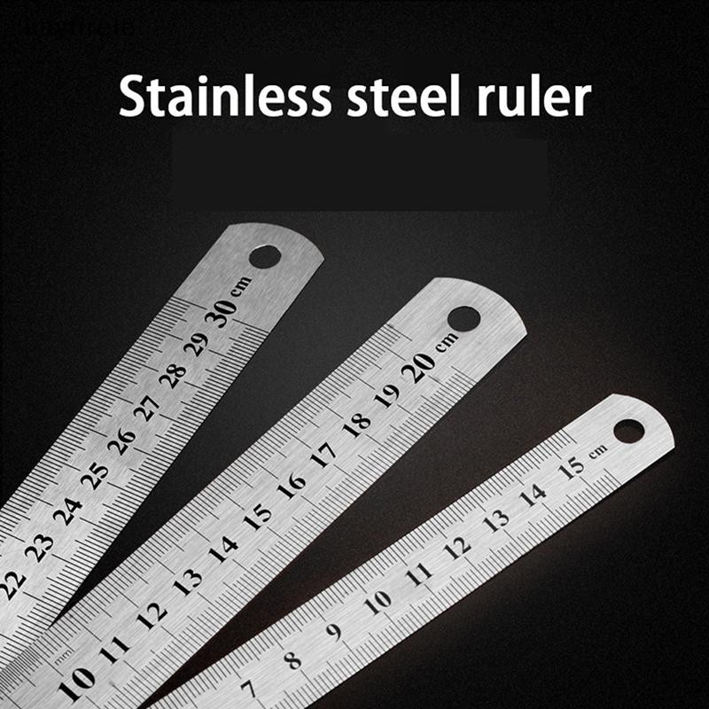 kayfirele 15-30cm Stainless Steel Metal Straight Ruler Tool Double ...