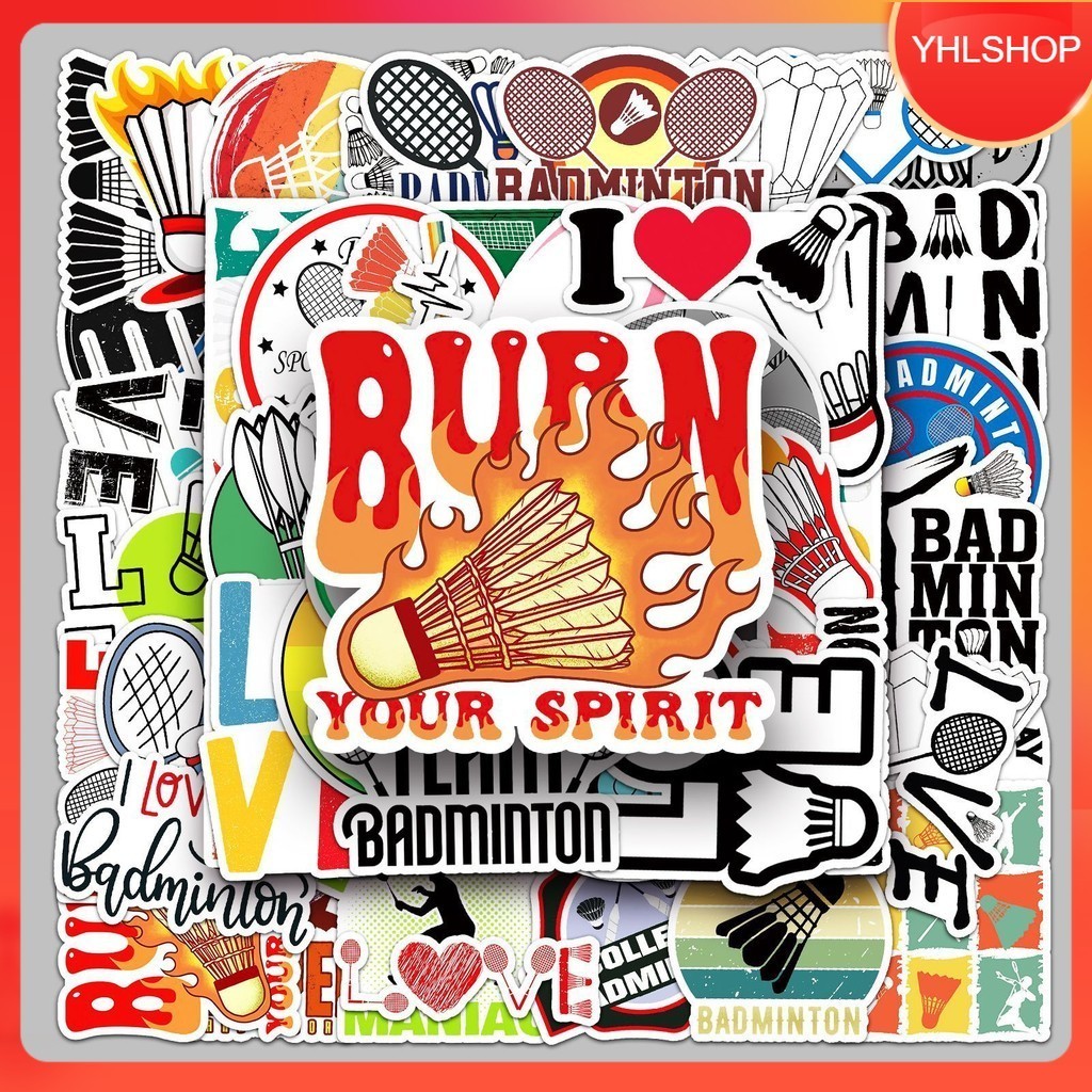 50 Sheets Sports Stickers Badminton Graffiti Sport Sticker DIY ...