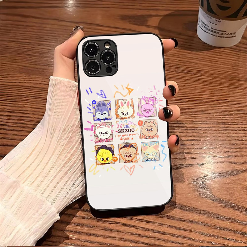 SKZ stray kids 08 Tempered Glass Phone Case For Iphone 11 12 Mini 13 14  Plus 15 16 Pro Max Cover | Shopee Singapore