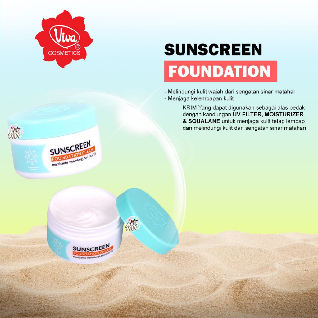 VIVA Sunscreen Foundation UV FILTER 22gr / Merah Jingga Official - Gambar 3
