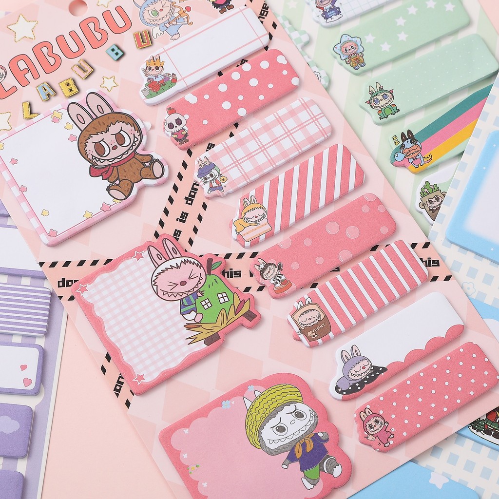 Ossayi 220 Sheets Labubu Sticky Notes Set Kawaii Self-Adhesive Memo ...