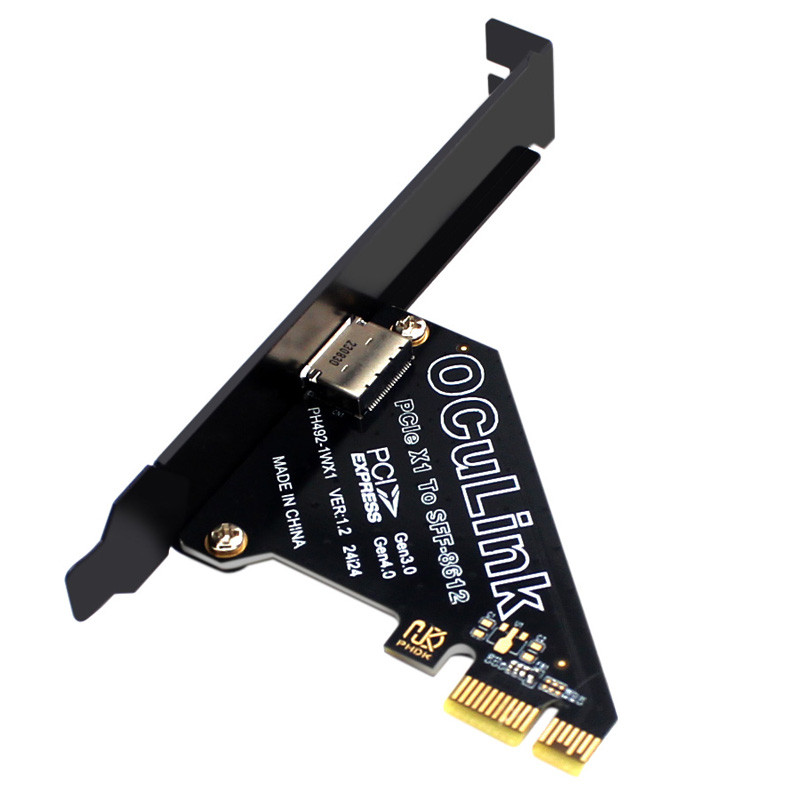 16Gb PCIE 4.0 X1 to Oculink SFF-8612 Expansion Card Riser Converter for ...
