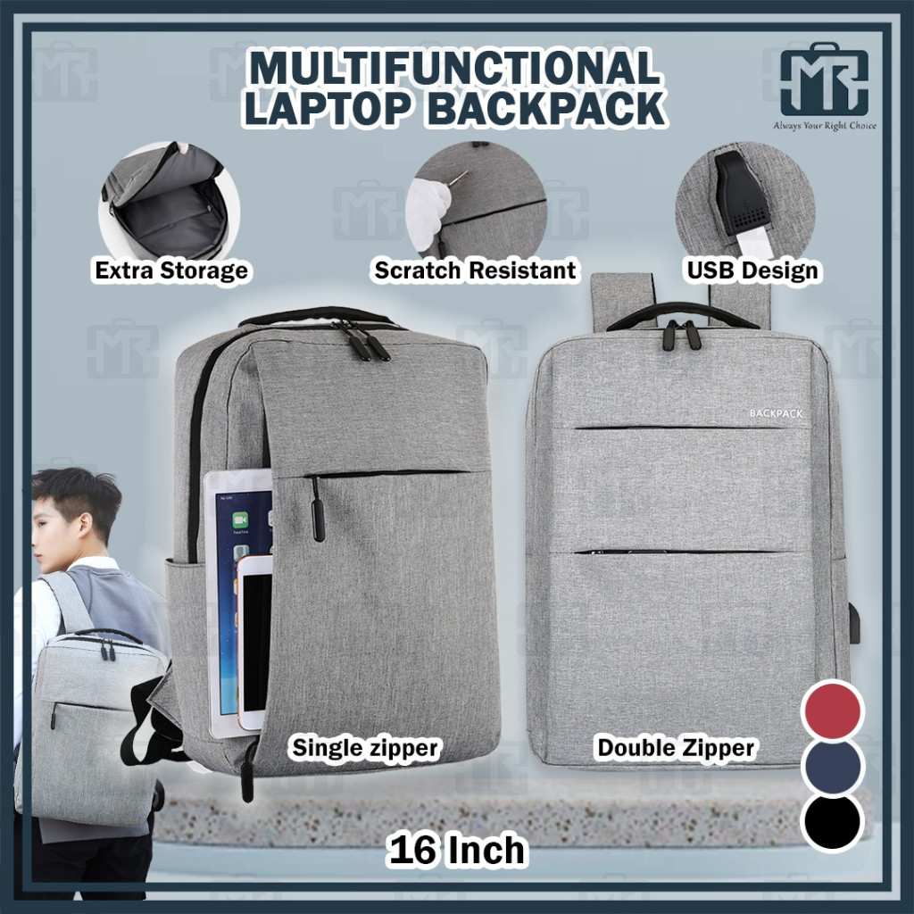 (16 inch)MR BACKPACK Bag Multifunctional Laptop USB Charging Work/Study ...