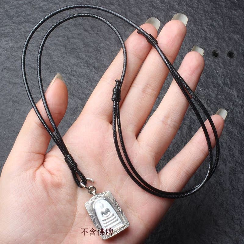 Hand-Woven Wax Rope Amulet Rope Gold Beeswax Jade Pendant Rope Metal ...
