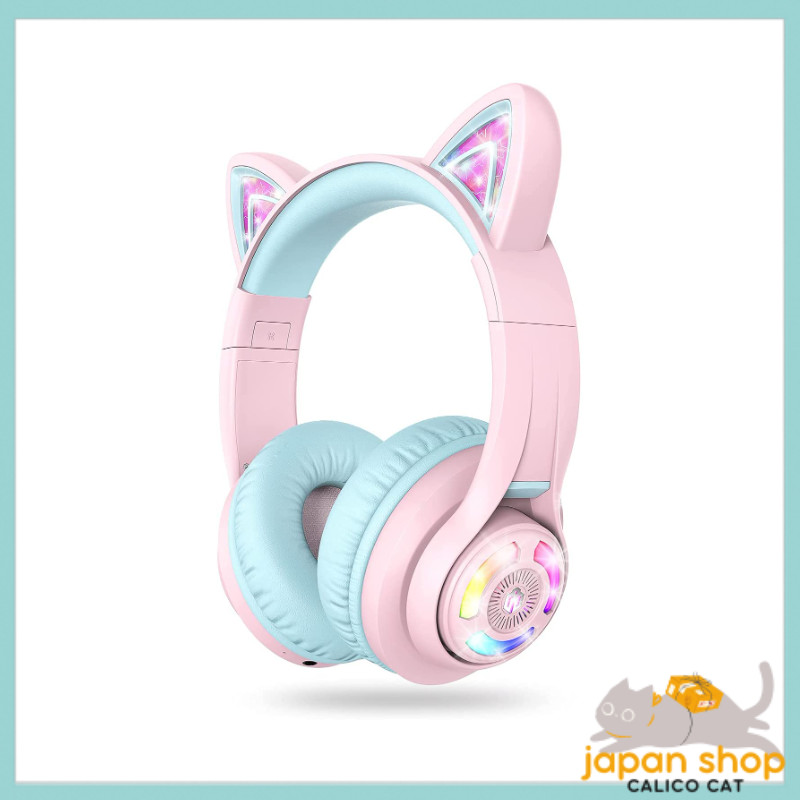 Cuffie Bluetooth Per Bambini IClever BTH13 – Orecchie Da Gatto LED, Volume Limitato 74/85dBA