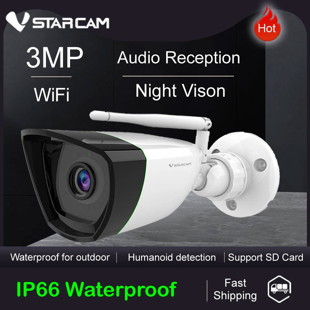 Vstarcam 3MP 1296P Outdoor Bullet IP Camera Wifi Surveillance Security ...