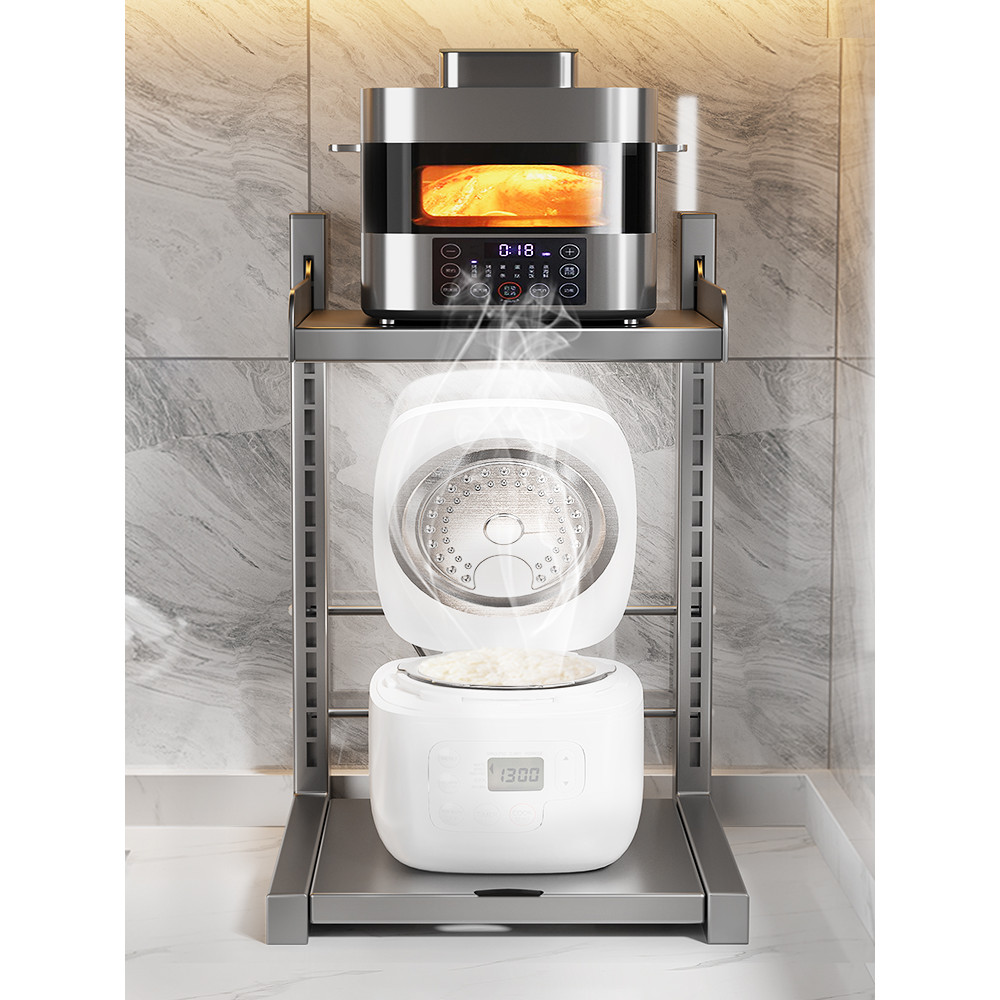 [48H Shipping] Rice Cooker Storage Rack Kitchen Countertop Microwave ...