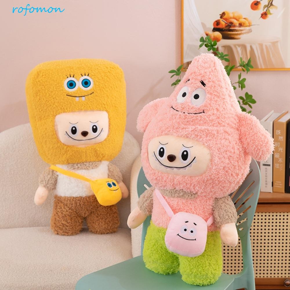 ROFOMON Labubu Plush Stuffed Doll, SpongeBob Patrick Star Labubu Time ...