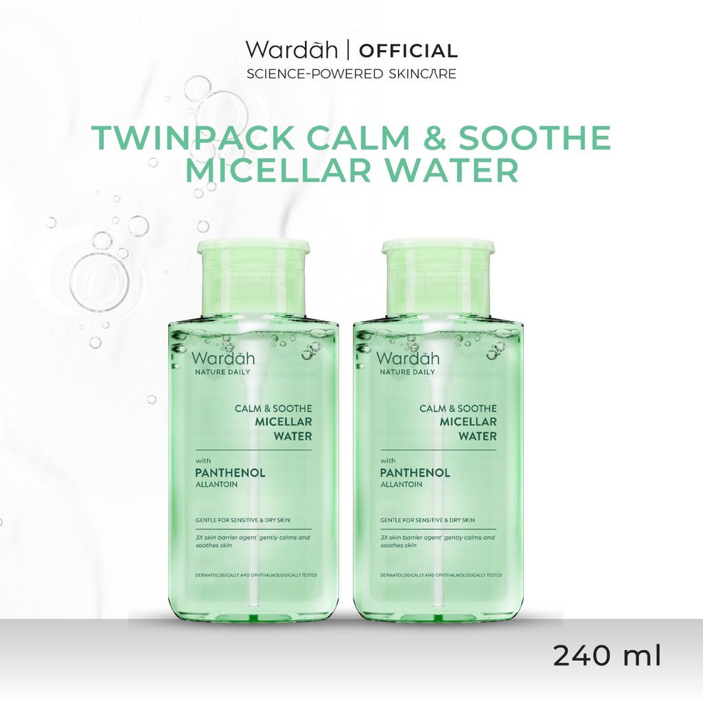 [TWINPACK] WARDAH Micellar Water 240 ml (Perfect Bright, Nature Daily, Lightening Oil, Acnederm) - Pembersih Make Up Waterproof Tanpa Bilas - Skincare - Gambar 3