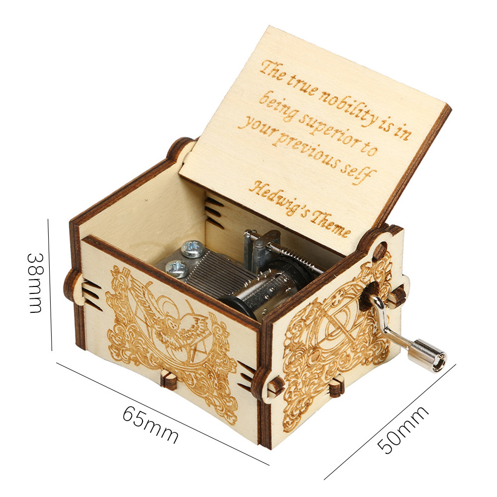 Vintage Wooden Music Box Antique Hand Crank Clockwork Music Box Home ...
